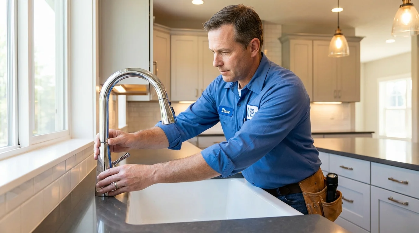 Kitchen faucet installation by Johns Plumbing LLC in Brightwaters